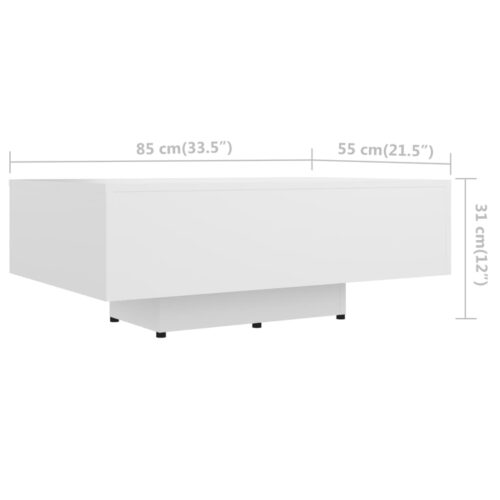Coffee Table White 85x55x31cm Engineered Wood - Image 6