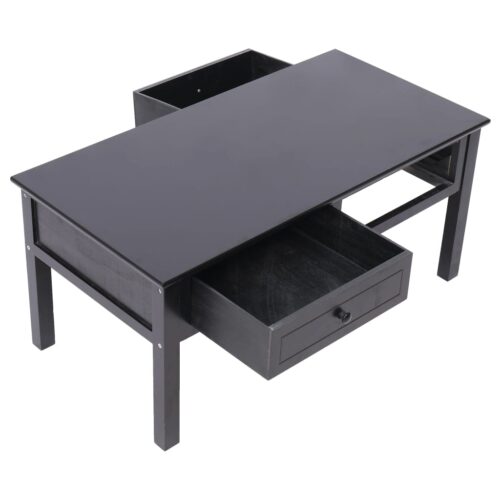 Coffee Table Black 100x50x45cm Wood - Image 5