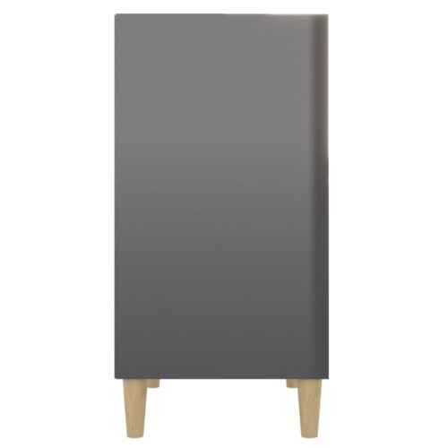 Sideboard High Gloss Grey 57x35x70cm Engineered Wood - Image 4