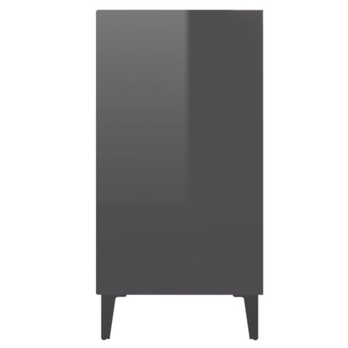 Sideboard High Gloss Grey 57x35x70cm Engineered Wood - Image 5