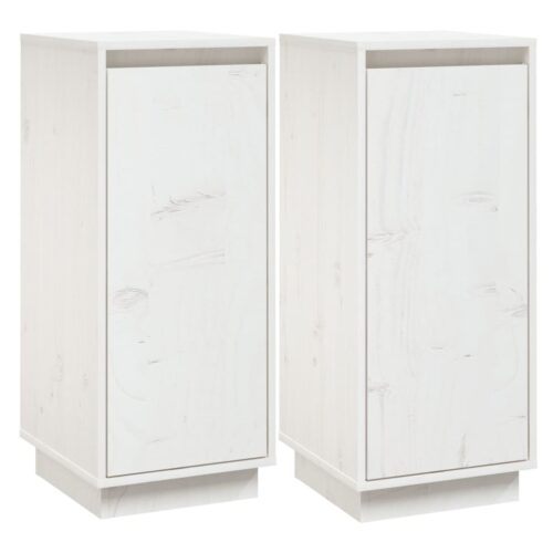 Sideboards 2pcs White 31.5x34x75cm Solid Wood Pine - Image 2