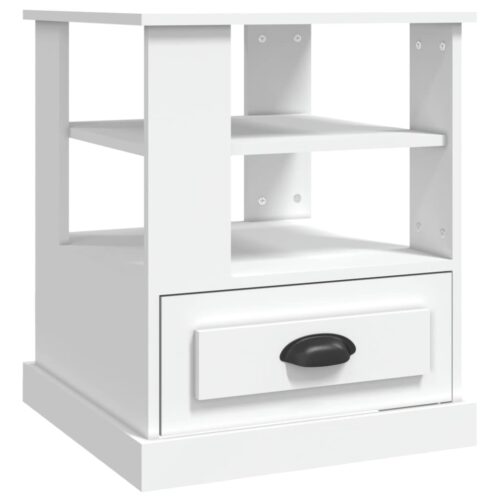 Wooden Side Table Sofa Lounge Coffee Bedside Storage Nightstand White 50x50x60cm - Image 2