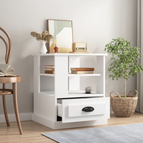 Wooden Side Table Sofa Lounge Coffee Bedside Storage Nightstand White 50x50x60cm - Image 3
