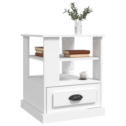 Wooden Side Table Sofa Lounge Coffee Bedside Storage Nightstand White 50x50x60cm - Image 4