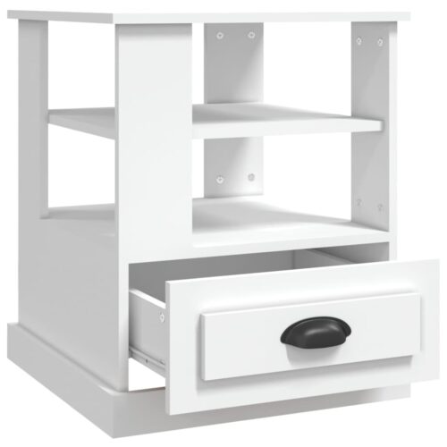 Wooden Side Table Sofa Lounge Coffee Bedside Storage Nightstand White 50x50x60cm - Image 8