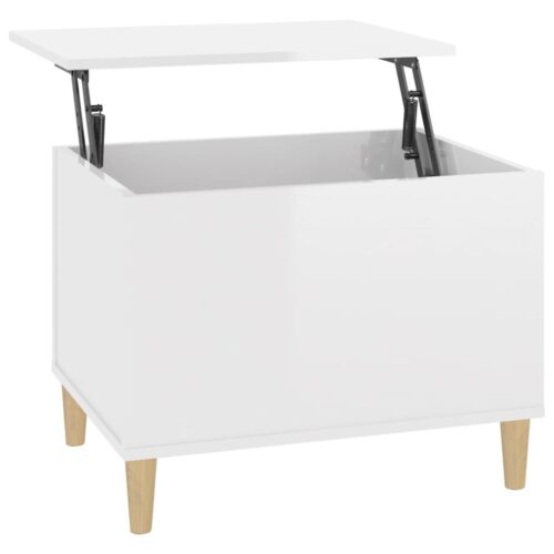 Coffee Table High Gloss White 60x44.5x45cm Engineered Wood - Image 2