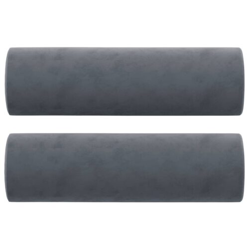 3-Seater Sofa with Throw Pillows Dark Grey 180cm Velvet - Image 5