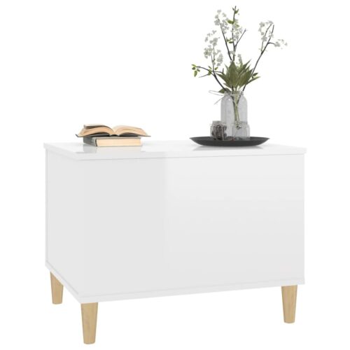 Coffee Table High Gloss White 60x44.5x45cm Engineered Wood - Image 4