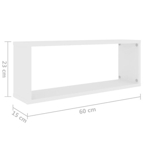 Wall Cube Shelves 6pcs White 60x15x23cm Engineered Wood - Image 9