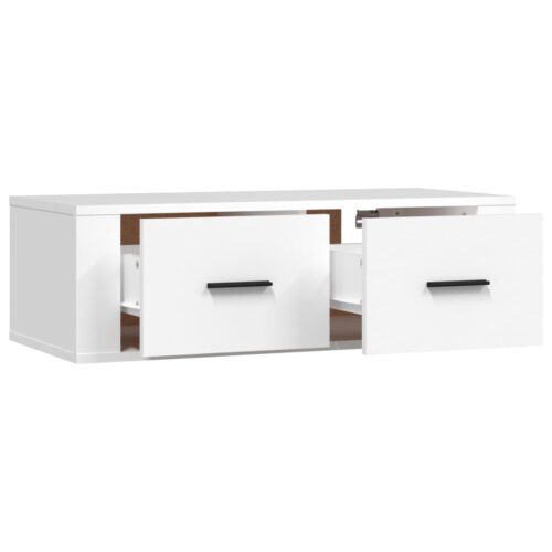 Hanging TV Cabinet White 80x36x25cm Engineered Wood - Image 7