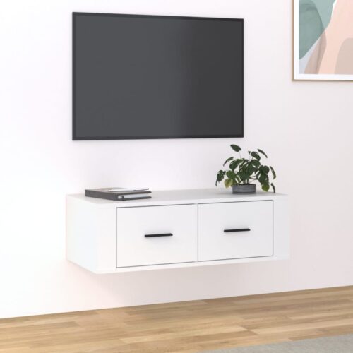 Hanging TV Cabinet White 80x36x25cm Engineered Wood - Image 12