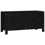 Garden Storage Box Black 108x42.5x54cm Solid Wood Pine