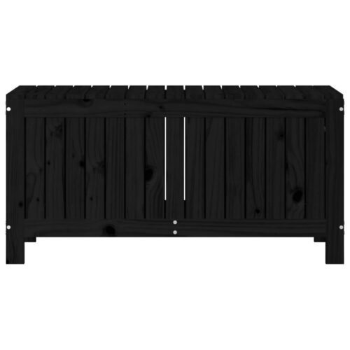 Garden Storage Box Black 108x42.5x54cm Solid Wood Pine - Image 6