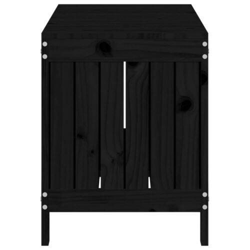 Garden Storage Box Black 108x42.5x54cm Solid Wood Pine - Image 7