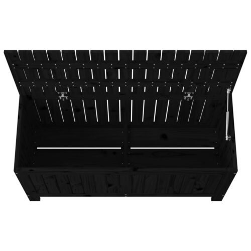 Garden Storage Box Black 108x42.5x54cm Solid Wood Pine - Image 8