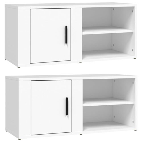 TV Cabinets 2pcs White 80x31.5x36cm Engineered Wood - Image 2