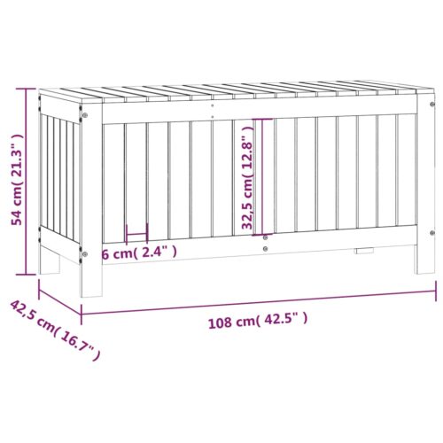 Garden Storage Box Black 108x42.5x54cm Solid Wood Pine - Image 10