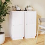 Sideboards 2pcs White 31.5x34x75cm Solid Wood Pine