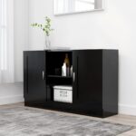 Sideboard Black 120x30.5x70cm Engineered Wood
