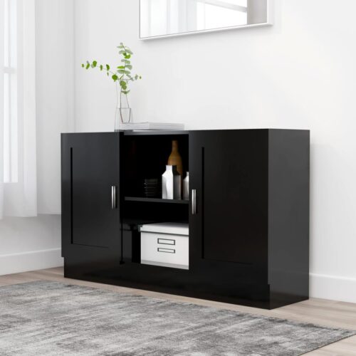 Sideboard Black 120x30.5x70cm Engineered Wood