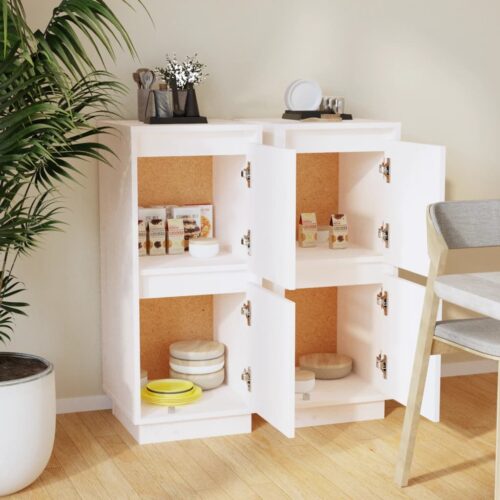 Sideboards 2pcs White 31.5x34x75cm Solid Wood Pine - Image 3