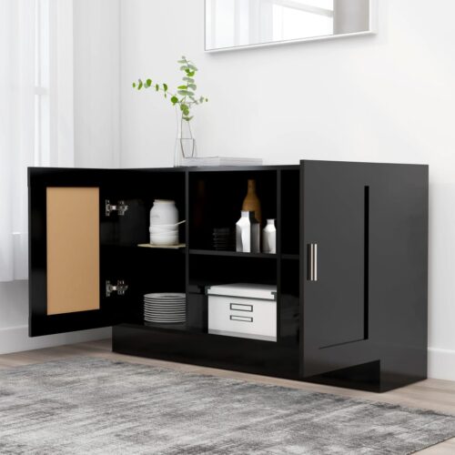 Sideboard Black 120x30.5x70cm Engineered Wood - Image 3