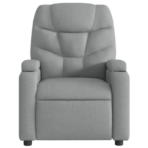 Electric Massage Recliner Chair Light Grey Fabric - Image 8