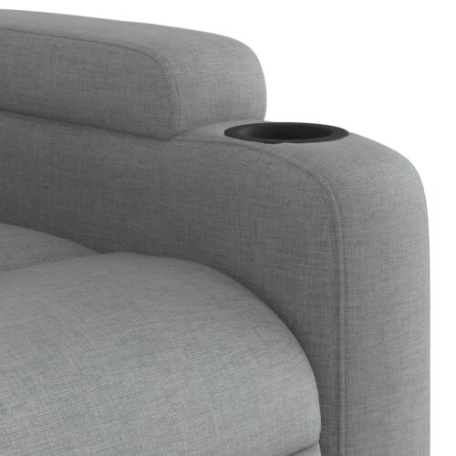 Electric Massage Recliner Chair Light Grey Fabric - Image 10
