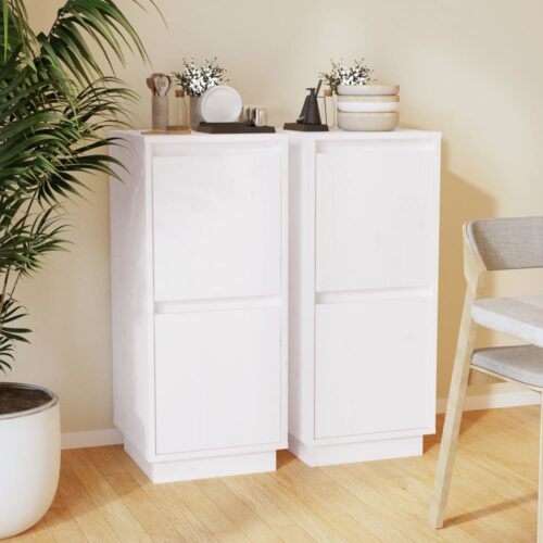Sideboards 2pcs White 31.5x34x75cm Solid Wood Pine - Image 10