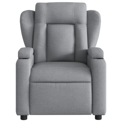 Electric Massage Recliner Chair Light Grey Fabric - Image 8