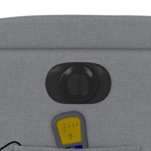 Electric Massage Recliner Chair Light Grey Fabric - Image 11