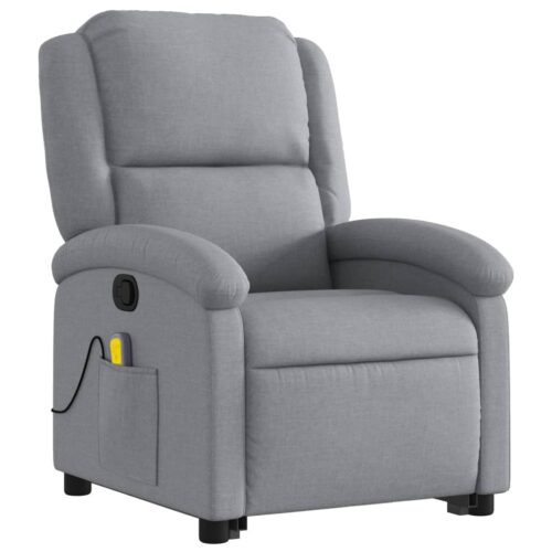 Stand up Massage Recliner Chair Light Grey Fabric - Image 3