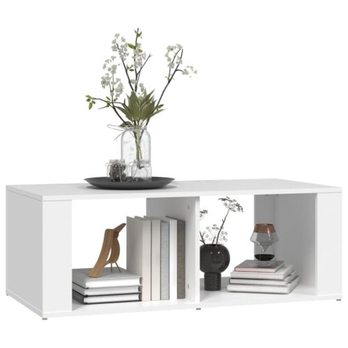 Coffee Table White 100x50x36cm Engineered Wood - Image 4