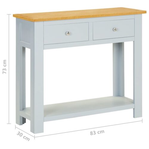 Console Table 83x30x73cm Solid Oak Wood - Image 9