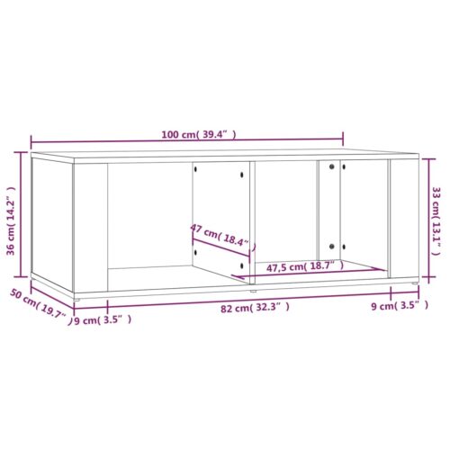 Coffee Table White 100x50x36cm Engineered Wood - Image 8