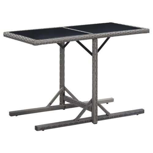 Garden Table Anthracite 110x53x72cm Glass Poly Rattan