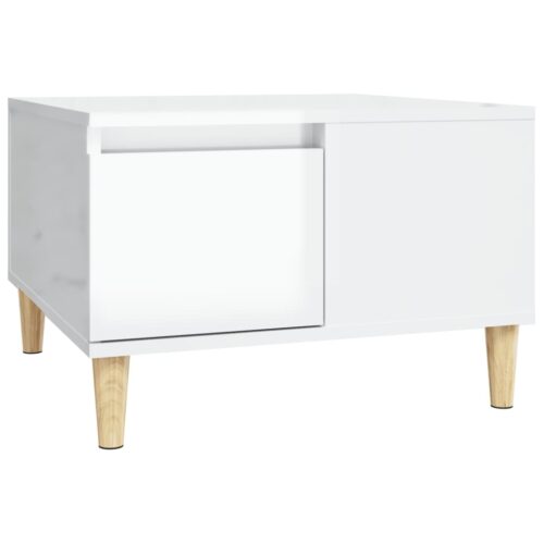 Coffee Table High Gloss White 55x55x36.5cm Engineered Wood
