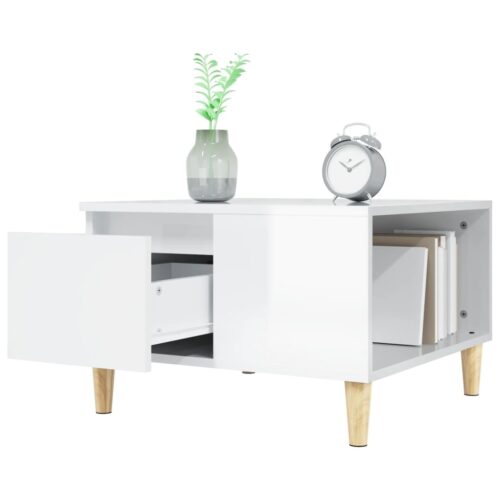 Coffee Table High Gloss White 55x55x36.5cm Engineered Wood - Image 5