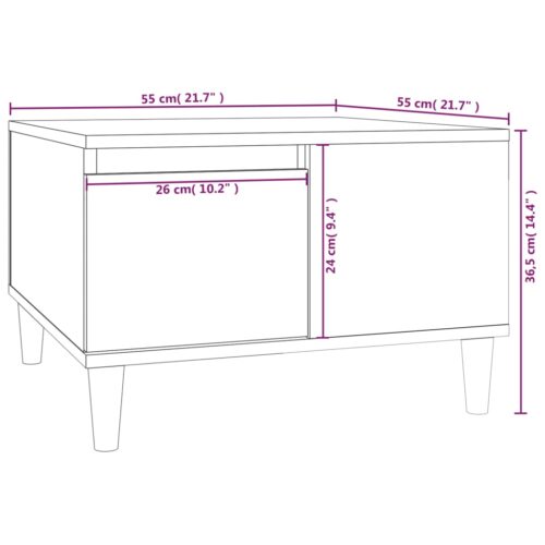 Coffee Table High Gloss White 55x55x36.5cm Engineered Wood - Image 10