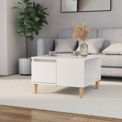 Coffee Table High Gloss White 55x55x36.5cm Engineered Wood - Image 11