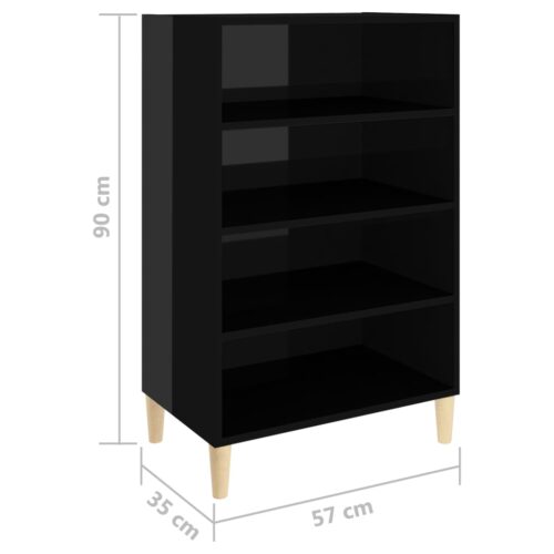 High Gloss Wooden Shelf Sideboard Buffet Cabinet Storage Cupboard Hallway Rack - Image 6