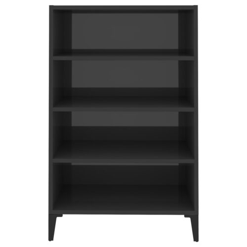 Sideboard High Gloss Grey 57x35x90cm Engineered Wood - Image 4