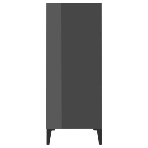 Sideboard High Gloss Grey 57x35x90cm Engineered Wood - Image 5