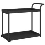 Bar Cart Black 100x45x83cm Poly Rattan