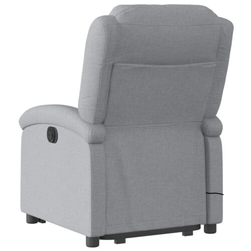 Electric Stand up Massage Recliner Chair Light Grey Fabric - Image 4