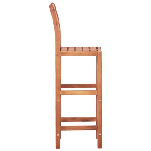 Bar Chairs 2pcs Solid Acacia Wood - Image 4