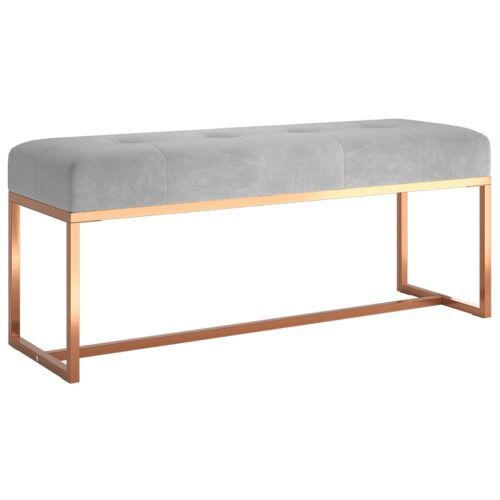 Bench Grey 110x36x45cm Velvet