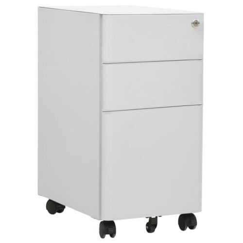 Mobile File Cabinet Light Grey 30x45x59cm Steel