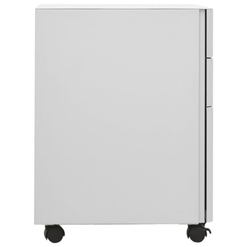 Mobile File Cabinet Light Grey 30x45x59cm Steel - Image 3