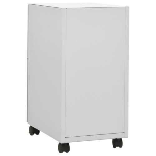 Mobile File Cabinet Light Grey 30x45x59cm Steel - Image 4